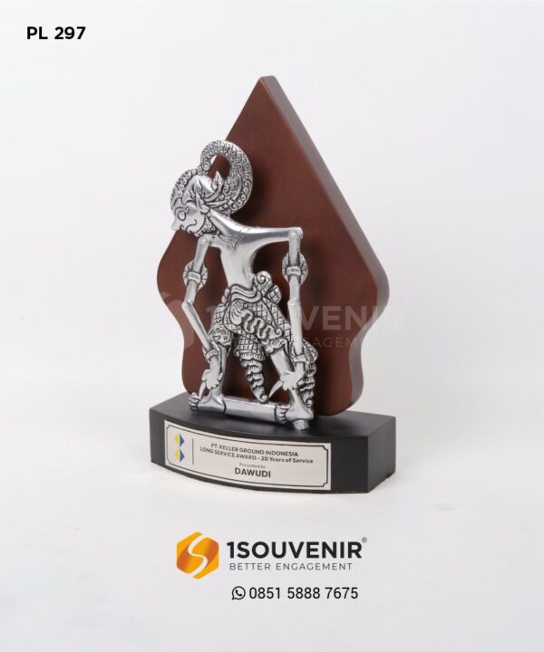 PL297 Plakat Logam Wayang PT Keller Ground Indonesia Long Service Award