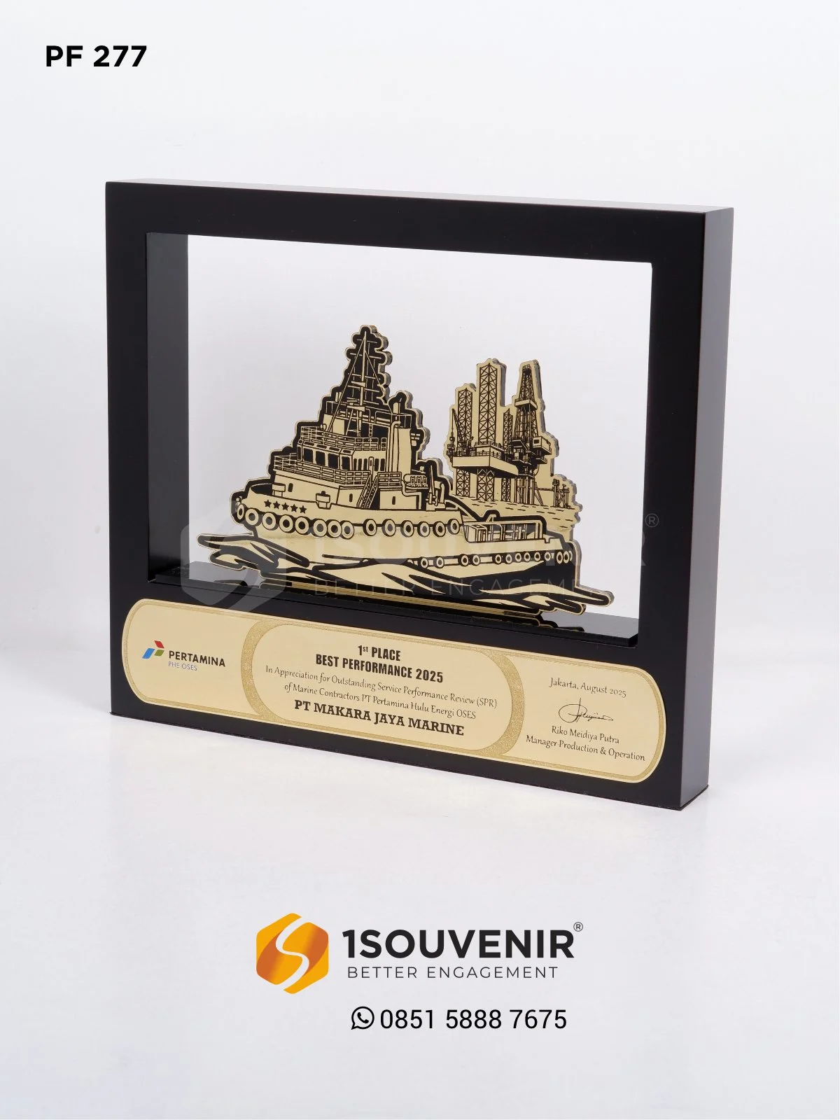 Plakat Frame Penghargaan Best Performance 2025 dari PHE OSES untuk PT Makara Jaya Marine 1 PF277 Plakat Frame Best Performance 2025