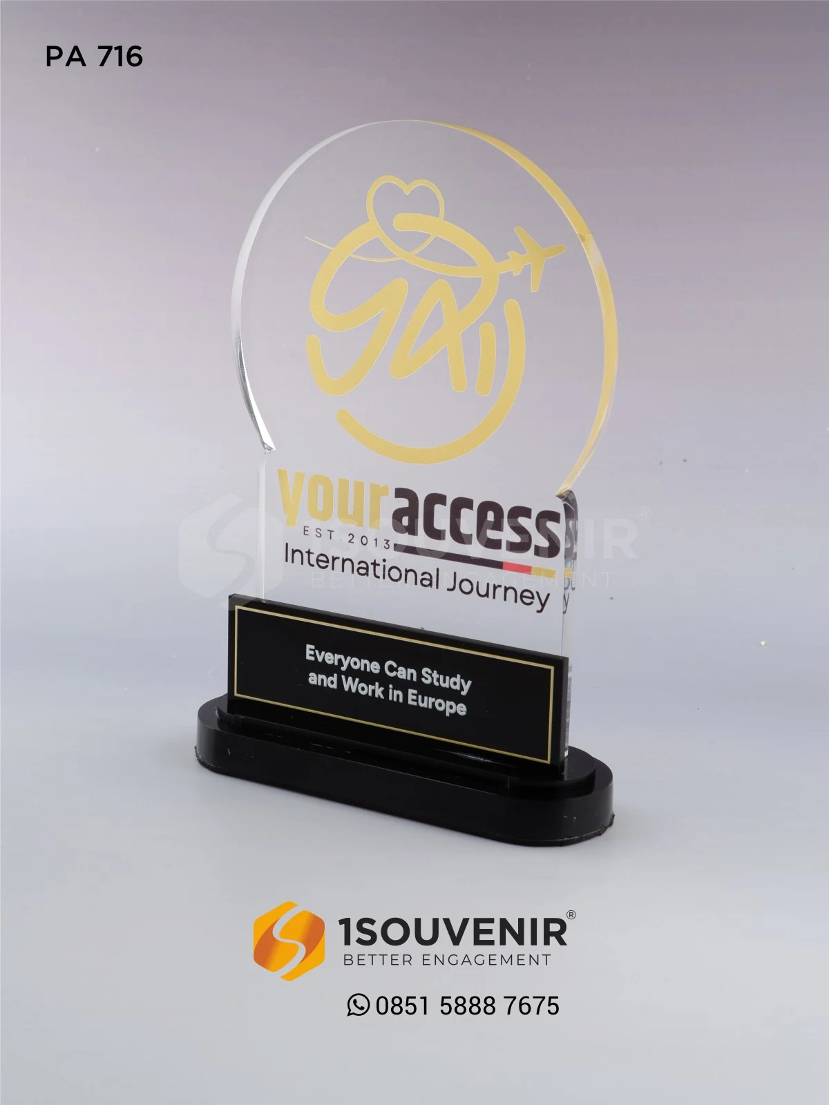 Plakat Akrilik Kenang-kenangan Your Access International Journey 1 PA716 Plakat Akrilik YAIJ