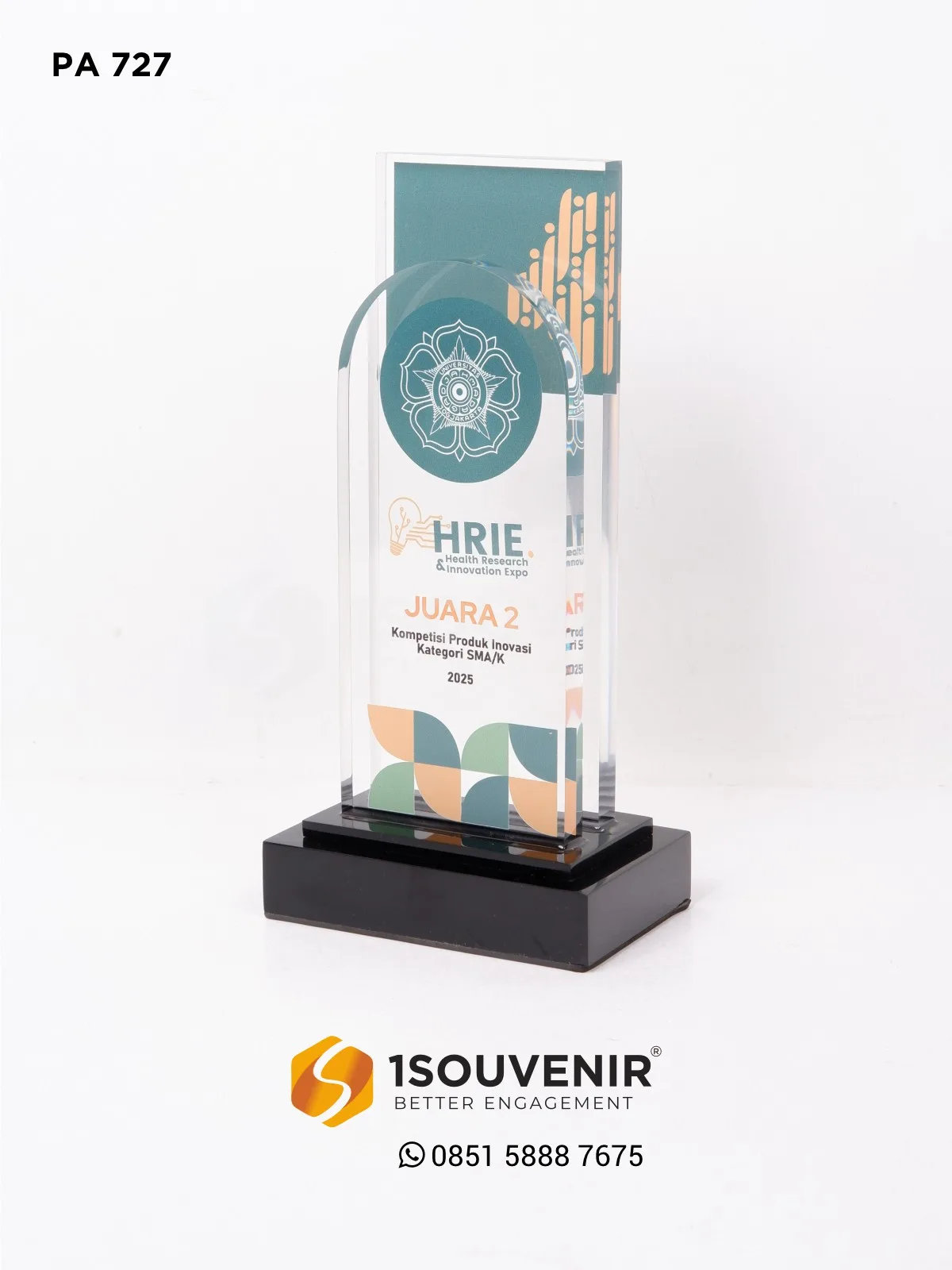 Plakat Akrilik Penghargaan Kompetisi Produk Inovasi Kategori SMA/K Health Research & Innovation Expo 1 PA727 Plakat Akrilik Kompetisi Produk Inovasi