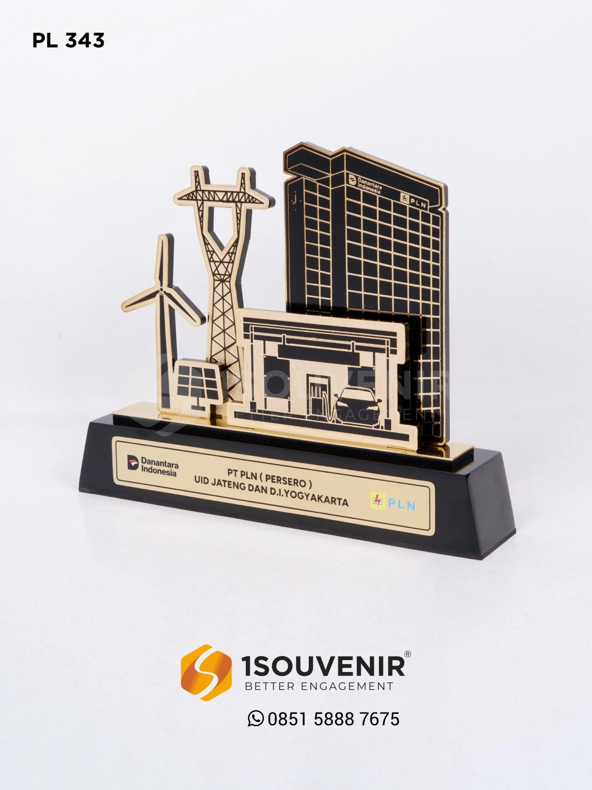 Plakat Logam Kenang-kenangan dari PLN UID Jateng dan DIY 1 PL343 Plakat Logam PLN UID Jateng dan DIY