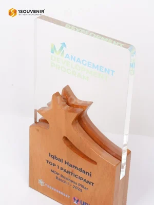 Plakat Kayu Akrilik Penghargaan Top 1 Participant...