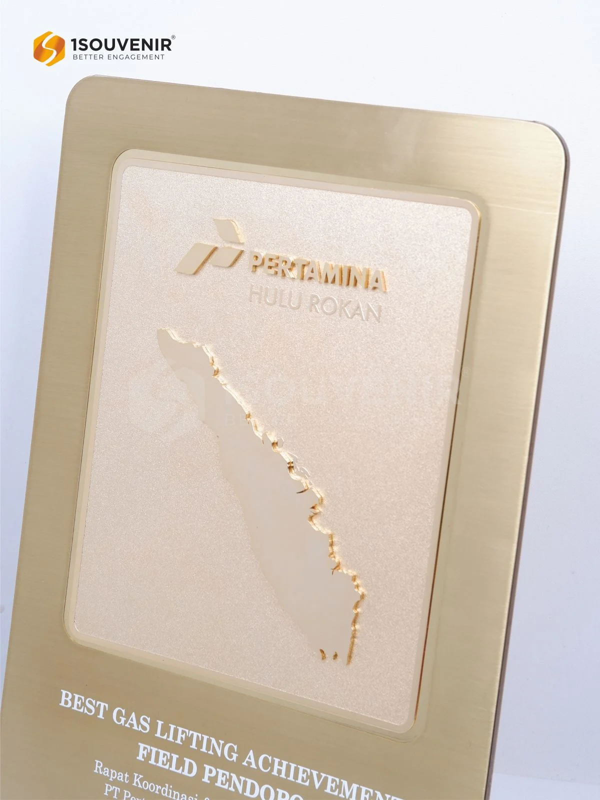 Plakat Logam Penghargaan Best Gas Lifting Achievement Field Pendopo 2 DETAIL-PL356 Plakat Logam Best Gas Lifting