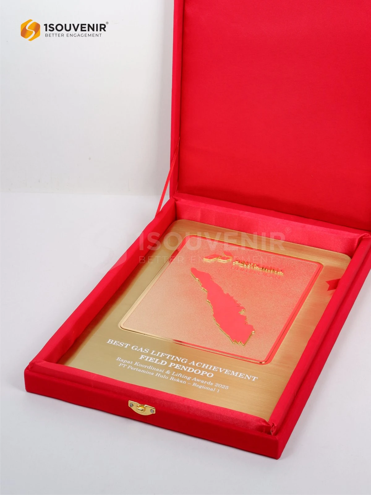 Plakat Logam Penghargaan Best Gas Lifting Achievement Field Pendopo 3 DETAIL2-PL356 Plakat Logam Best Gas Lifting