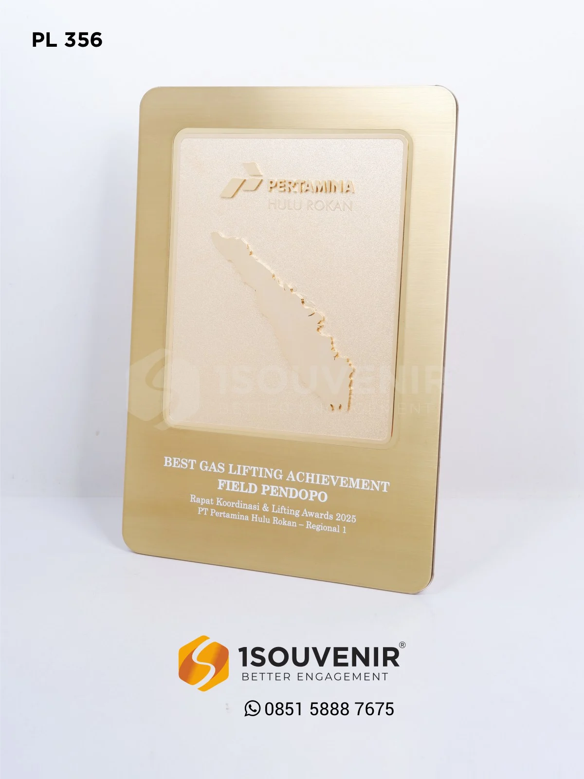Plakat Logam Penghargaan Best Gas Lifting Achievement Field Pendopo 1 PL356 Plakat Logam Best Gas Lifting