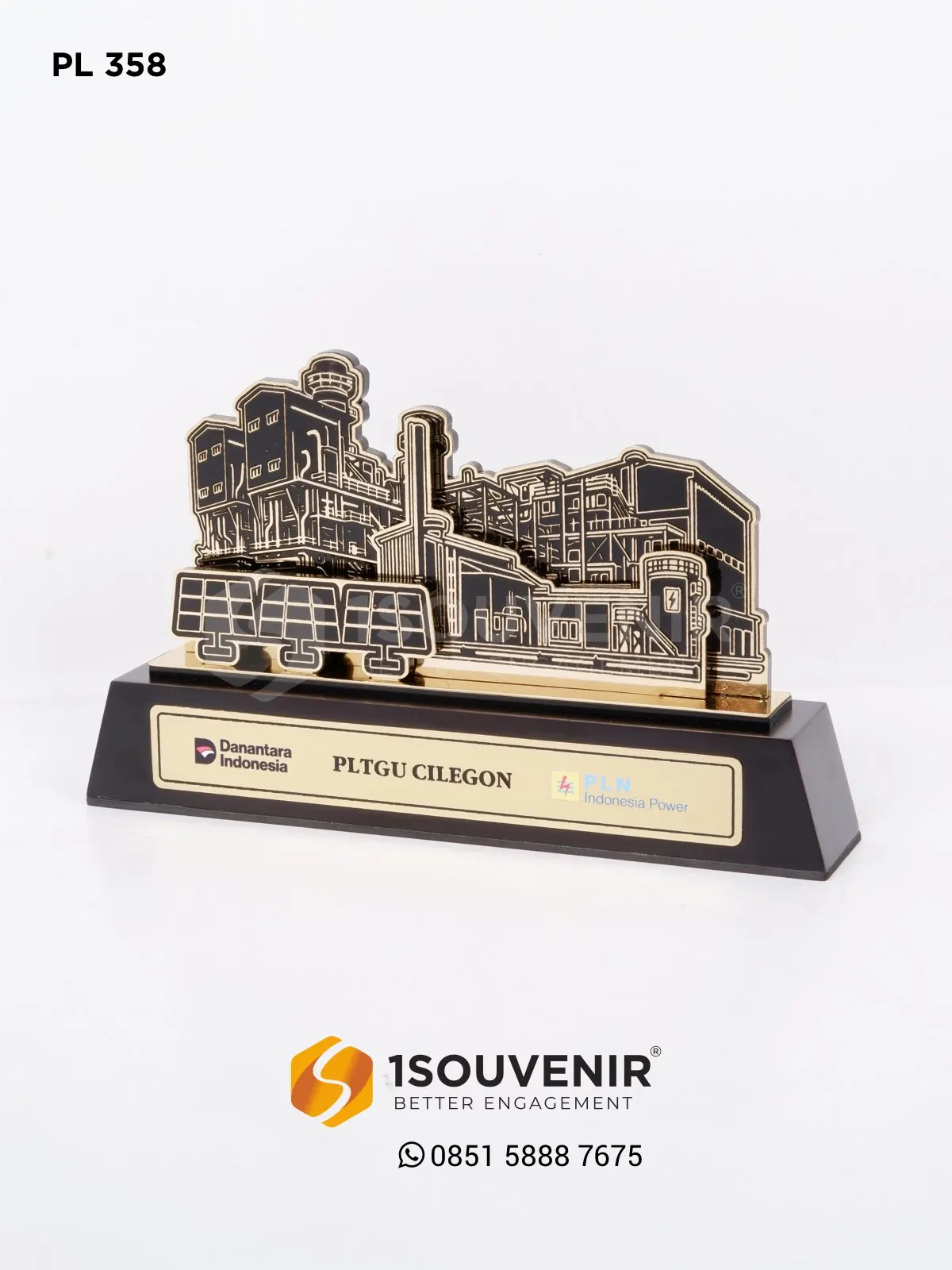 Plakat Logam Kenang-kenangan PLN Indonesia Power PLTGU Cilegon 1 PL358 Plakat Logam PLTGU Cilegon