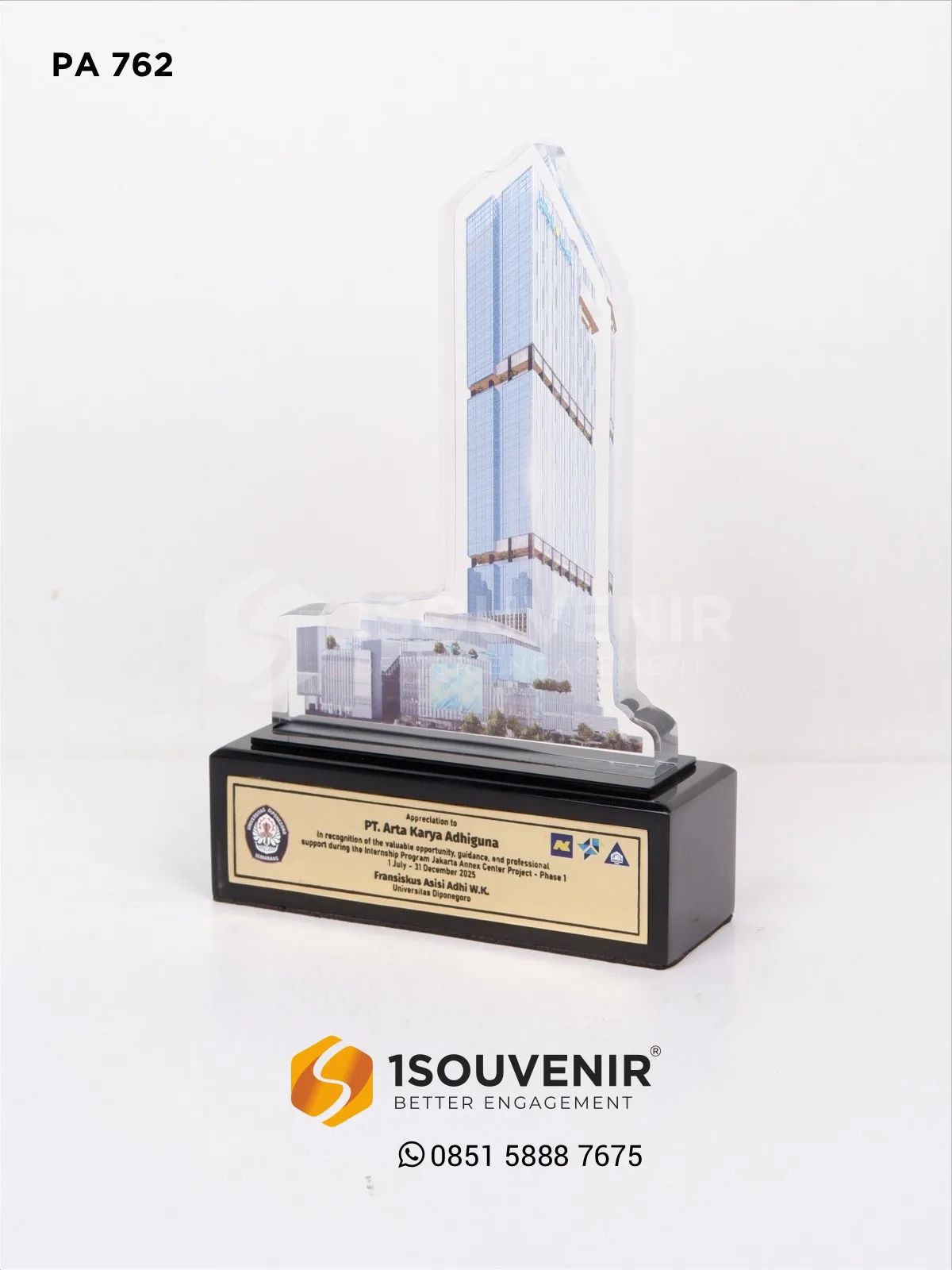 Plakat Akrilik Program Jakarta Annex Center Project Penghargaan untuk PT Arta Karya Adhiguna 1 PA762 Plakat Akrilik Jakarta Annex Center