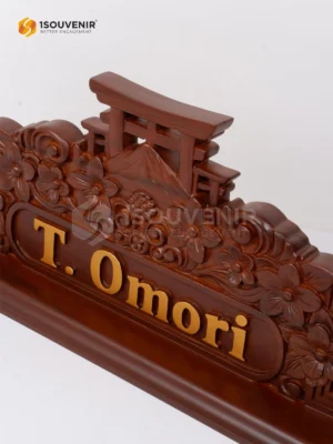 Papan Nama Meja Ukir T. Omori