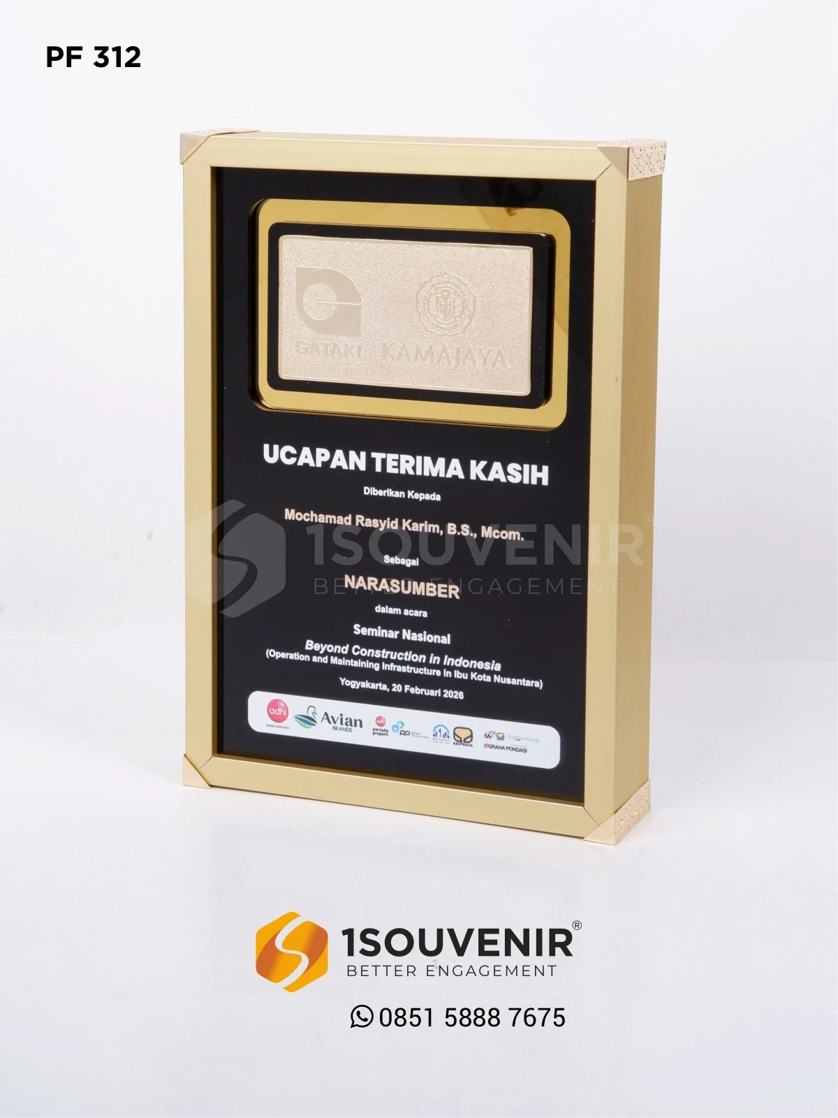 Plakat Frame Ucapan Terima Kasih untuk Narasumber Seminar Nasional Beyond Construction in Indonesia 1 PF312 Plakat Frame Semnas Beyond Construction