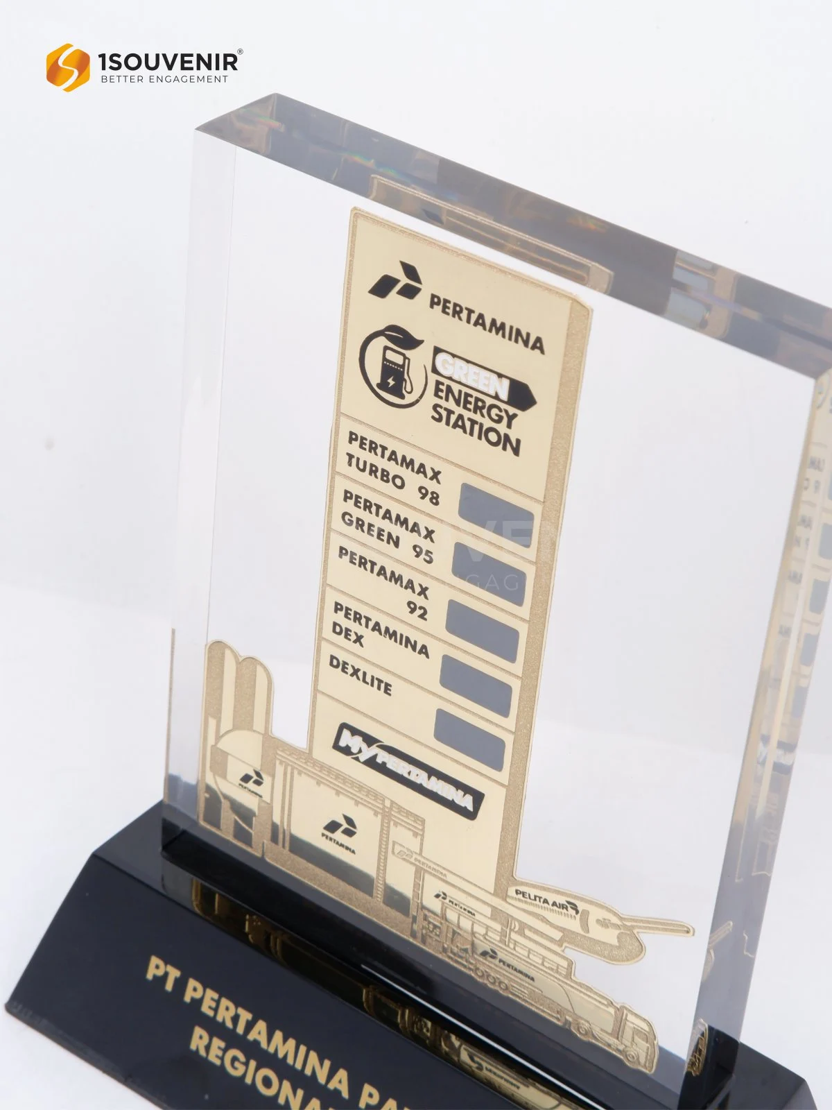 Plakat Akrilik Green Station Energy dari PT Pertamina Patra Niaga Regional Sulawesi 2 DETAIL-PA790 Plakat Akrilik Patra Niaga Regional Sulawesi