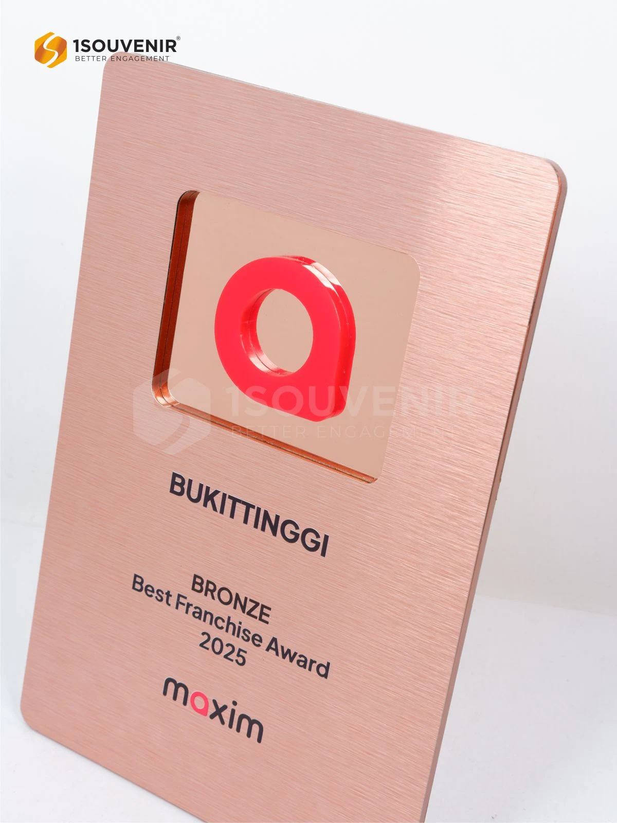 Plakat Logam Apresiasi Bronze Best Franchise Award 2025 Diberikan untuk Maxim 2 DETAIL-PL390 Plakat Logam Best Franchise Award