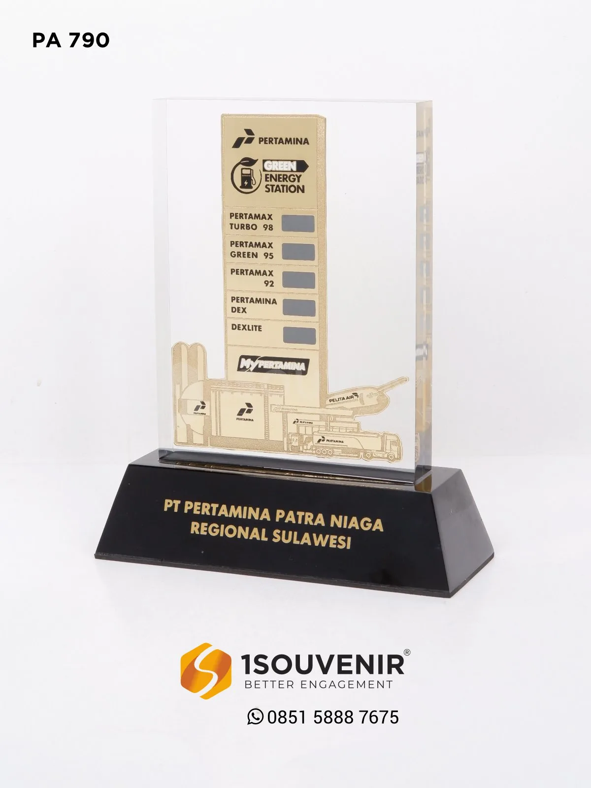 Plakat Akrilik Green Station Energy dari PT Pertamina Patra Niaga Regional Sulawesi 1 PA790 Plakat Akrilik Patra Niaga Regional Sulawesi