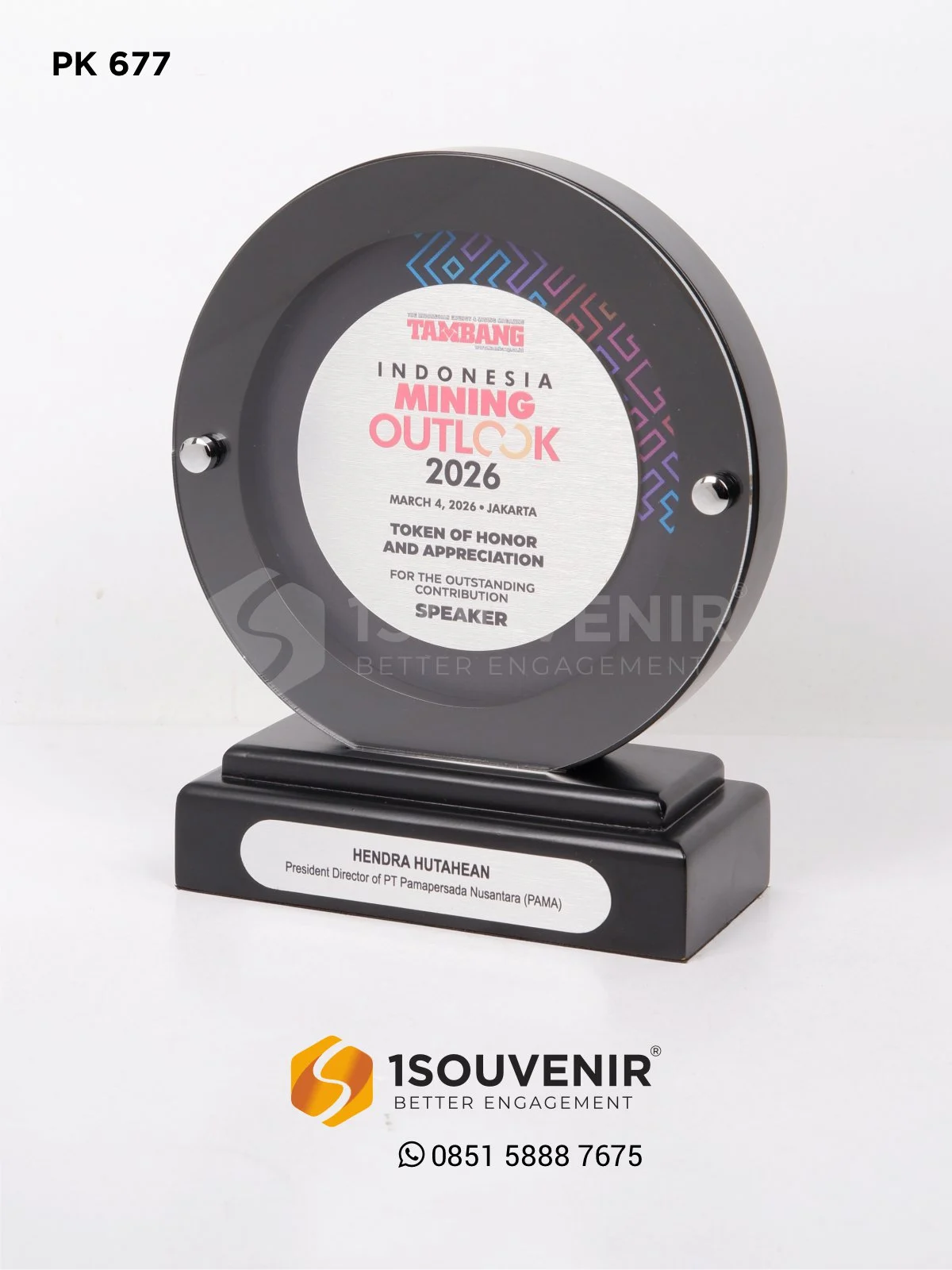 Plakat Kayu Indonesia Mining Outlook Hadiah Penghormatan dan Penghargaan untuk Narasumber 1 PK677 Plakat Kayu Indoneia Mining Outlook