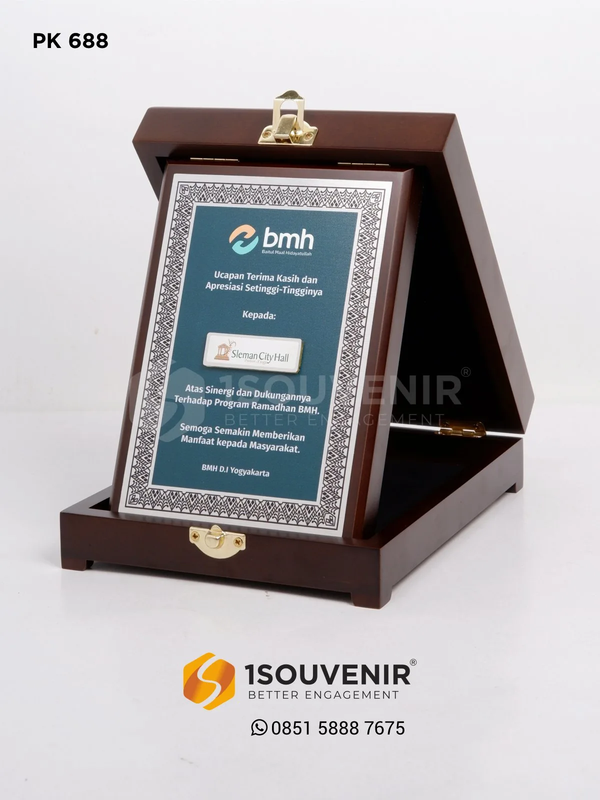 Plakat Kayu Ucapan Terima Kasih dalam Program Ramadhan BMH untuk Sleman City Hall 1 PK688 Plakat Kayu Program Ramadhan BMH