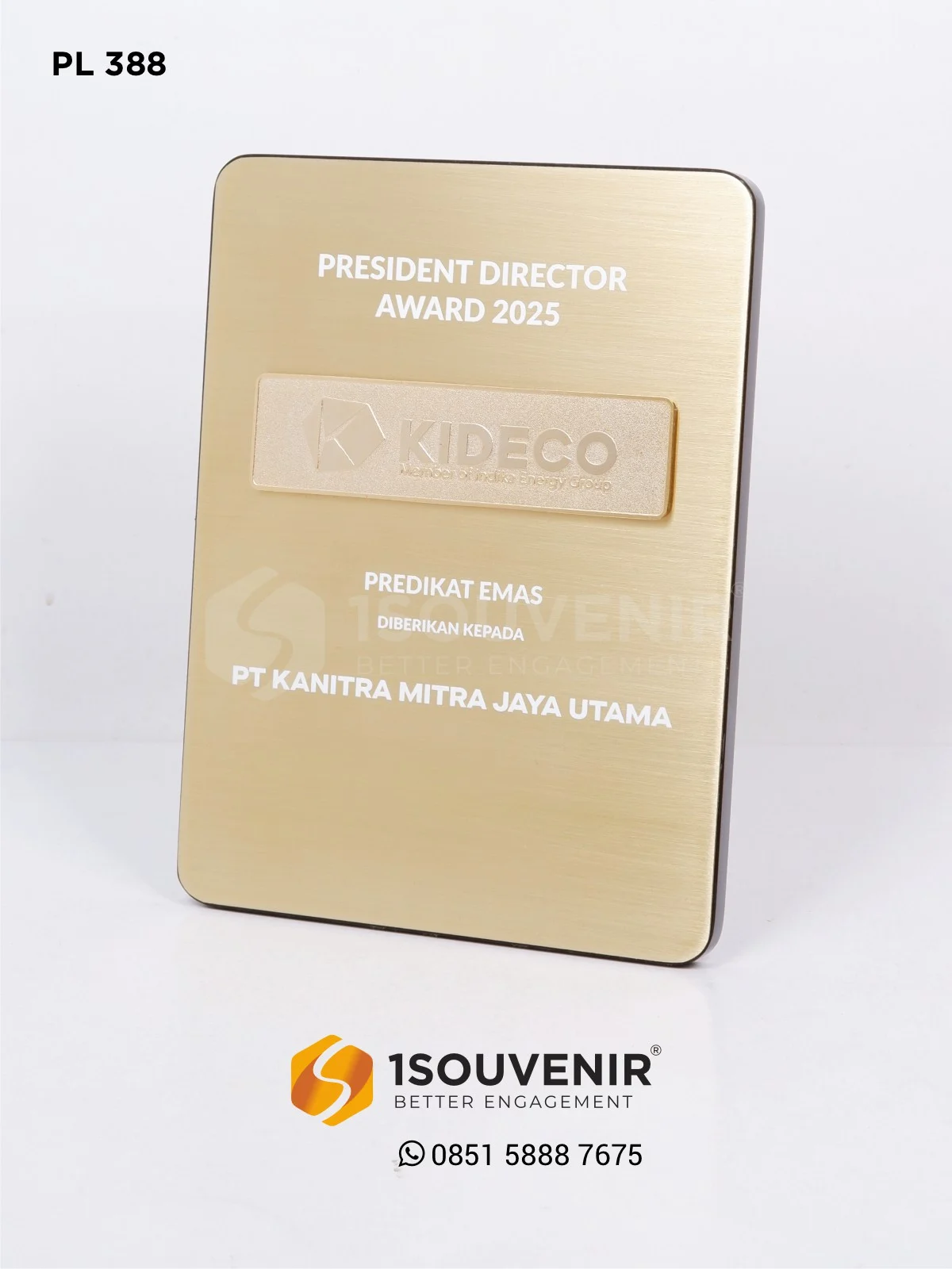 Plakat Logam President Director Award 2025 Penghargaan Predikat Emas untuk PT Kanitra Mitra Jaya Utama 1 PL388 Plakat Logam President Director Award