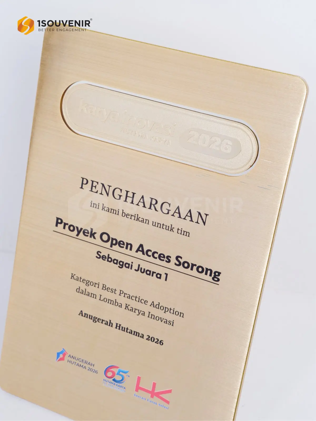 Plakat Logam Juara Lomba Karya Inovasi Anugerah Hutama 2026 2 DETAIL-PL413 Plakat Logam Karya Inovasi 2026