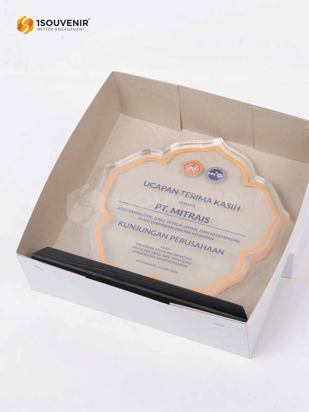 Plakat Akrilik Ucapan Terima Kasih Kunjungan Perusahaan ke PT Mitrais 3 DETAIL2-PA824 Plakat Akrilik Kunjungan Perusahaan