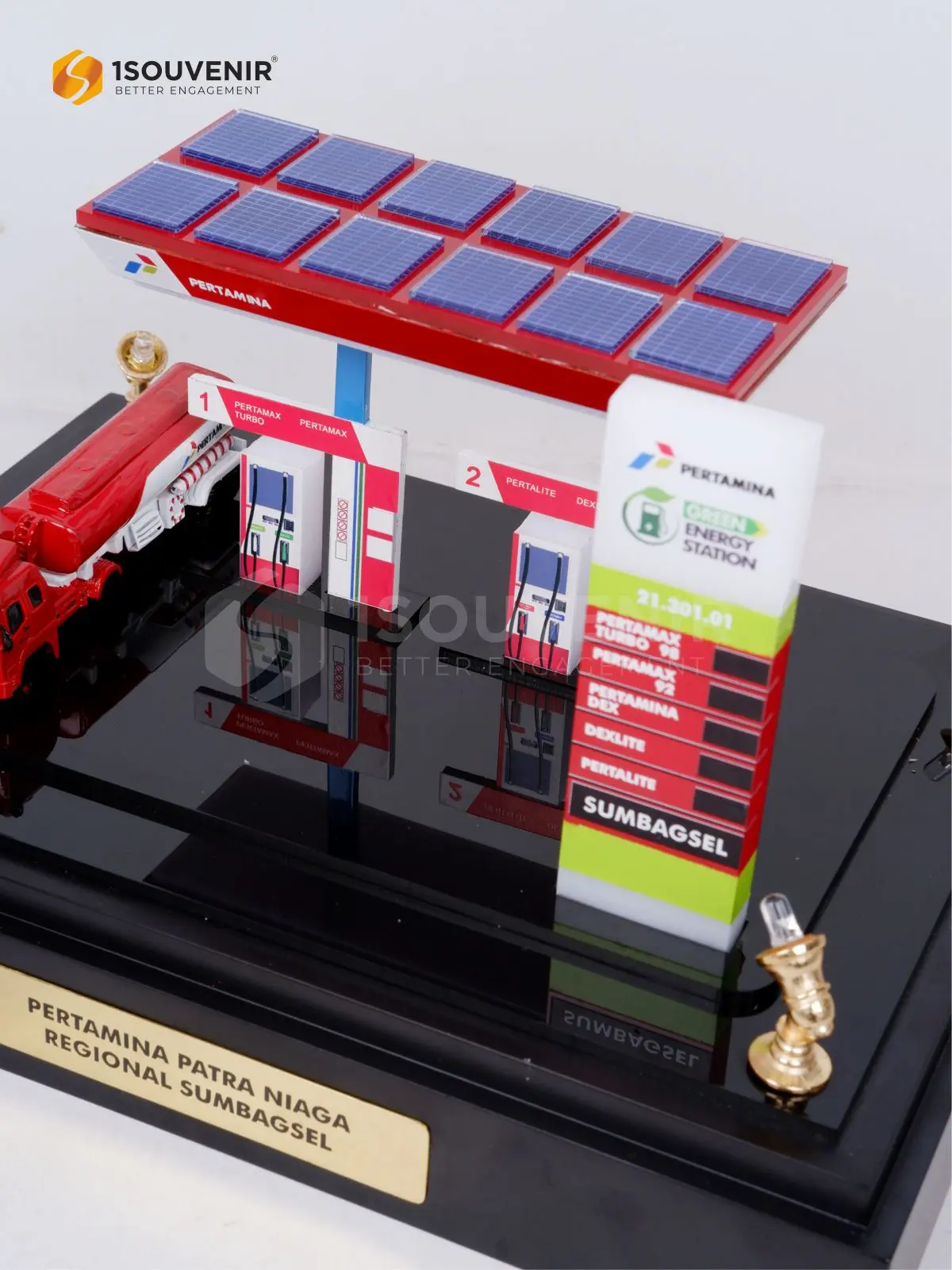 Miniatur SPBU Cendera Mata PT Pertamina Patra Niaga Sumbagsel 2 DETAIL-SM645 Miniatur SPBU Pertamina Sumbagsel
