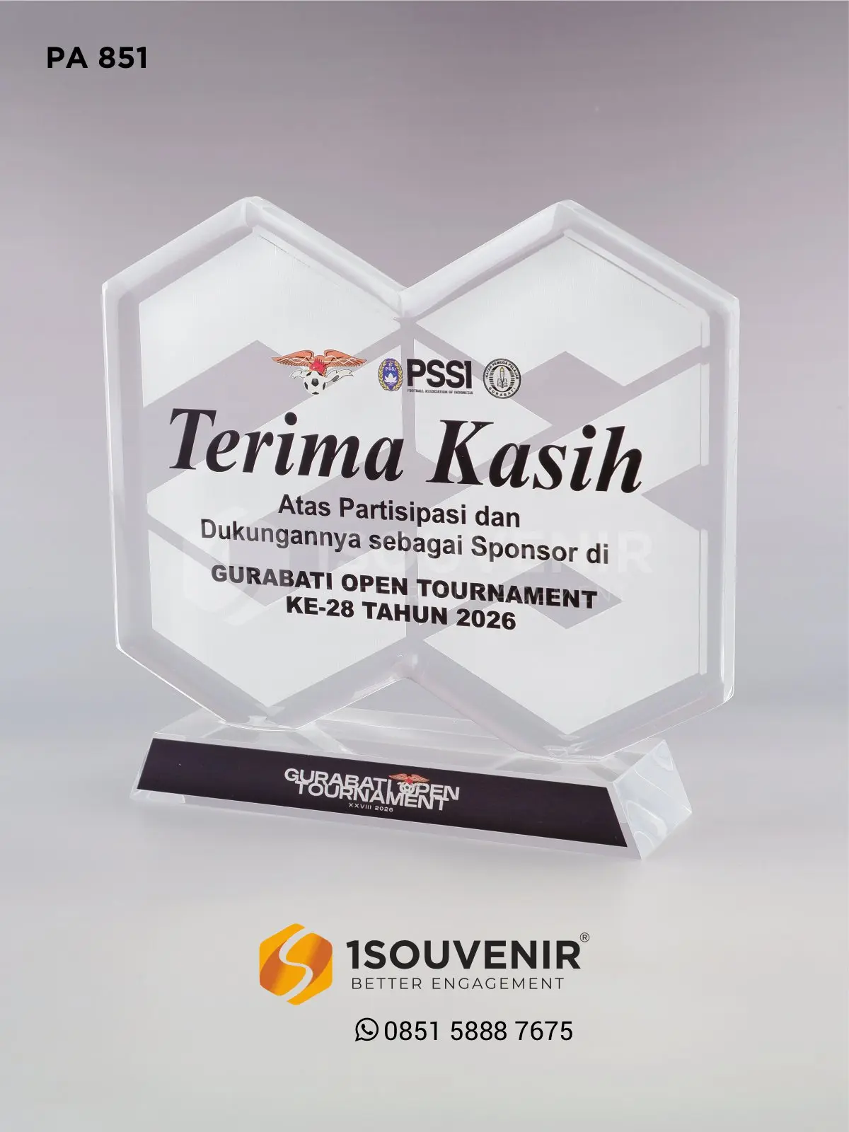 Plakat Akrilik Ucapan Terima Kasih kepada Sponsor Gurabati Open Tournament 1 PA851 Plakat Akrilik Gurabati Open Tournament