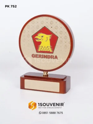 Plakat Kayu Bulat Partai Gerindra