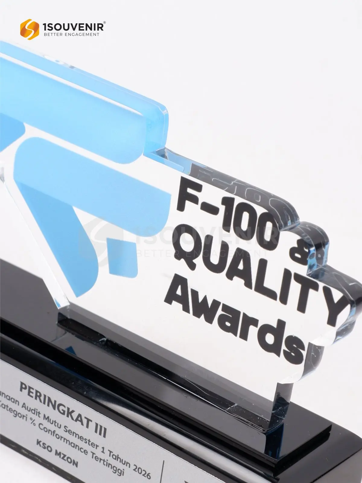 Plakat Akrilik F-100 Quality Award Peringkat III Pelaksanaan Audit Mutu Semester 1 Tahun 2026 2 DETAIL-PA880 Plakat Akrilik F-100 Quality Award