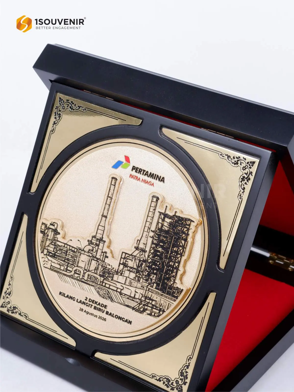 Plakat Kayu Kilang Langit Biru Balongan Pertamina Patra Niaga 2 DETAIL-PK786 Plakat Kayu Kilang Langit Biru Balong